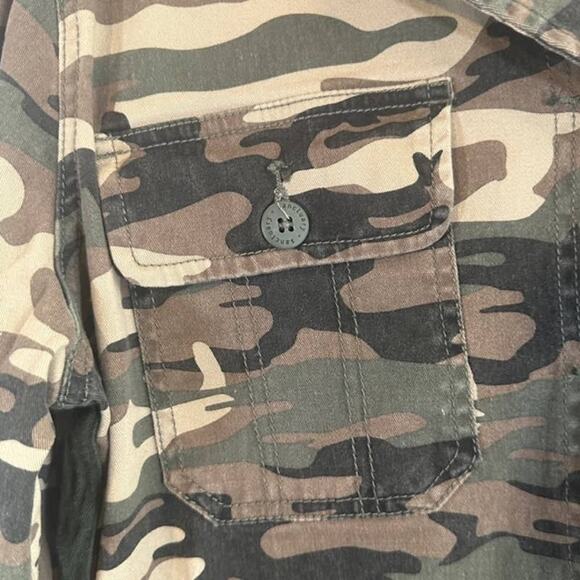 Sanctuary Green Army Camouflage Military Cotton Blend Shacket Women Sz L - Picture 4 of 8